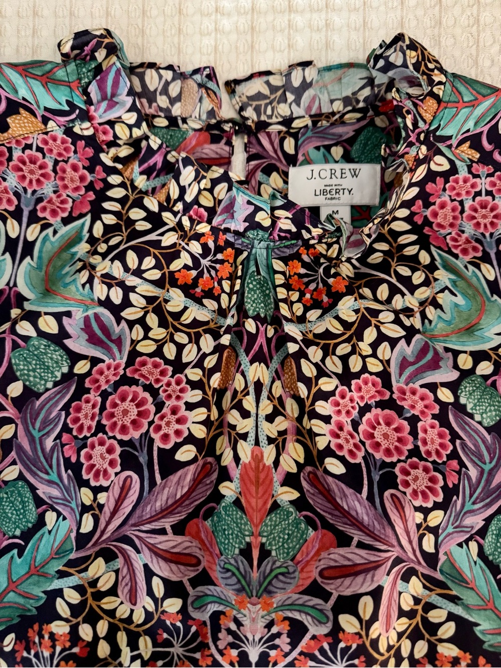 J. Crew Liberty of London Multicolor Floral Print Blouse / Size Medium